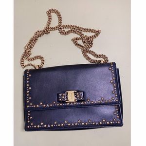 Salvatore Ferragamo Bow Leather Shoulder Bag